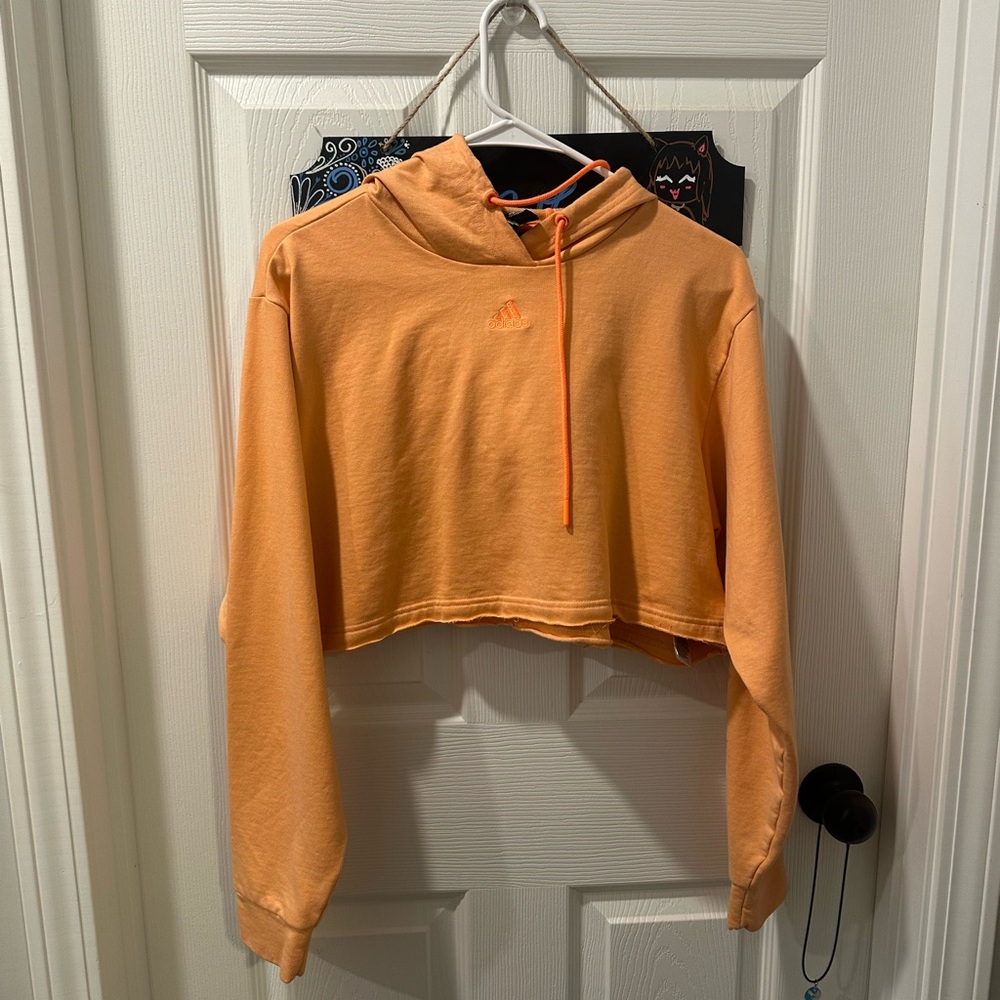 adidas Orange Crop Top Hoodie